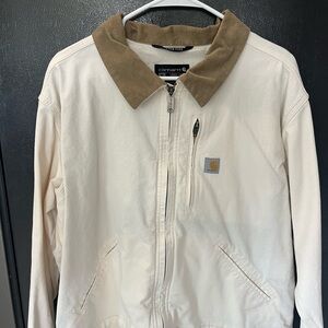 Carhartt Cream Jacket with Brown Collar